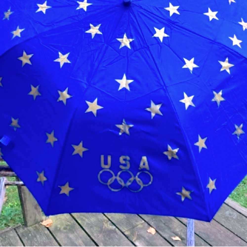 USA OLYMPICS Umbrella Stars Gold Blue